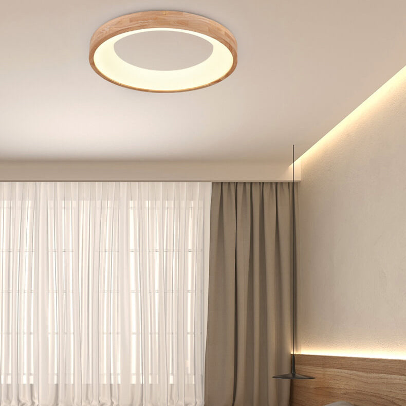 Nordic Minimalist Log Round LED Flush Mount Ceiling Light