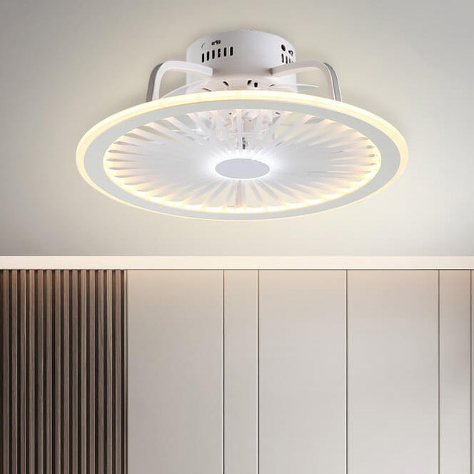 Slim Round LED Ceiling Fan Light - Modern ABS Flush Mount Design