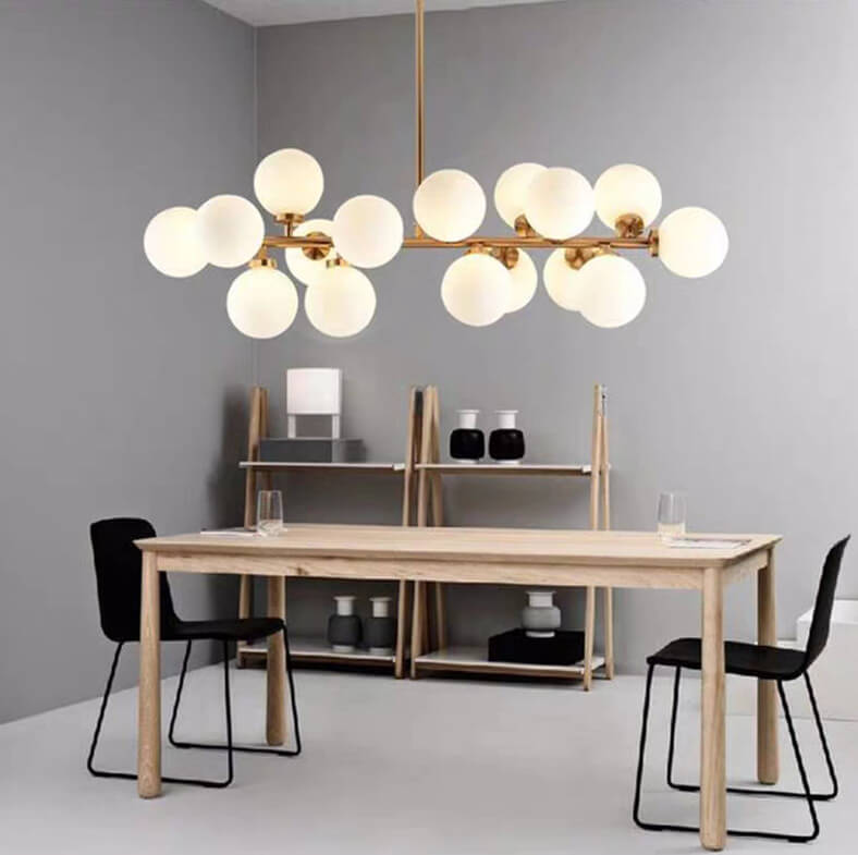 Modern Luxury Magic Bean Chandelier - 16-Light Iron Glass Ball Pendant for Dining Room