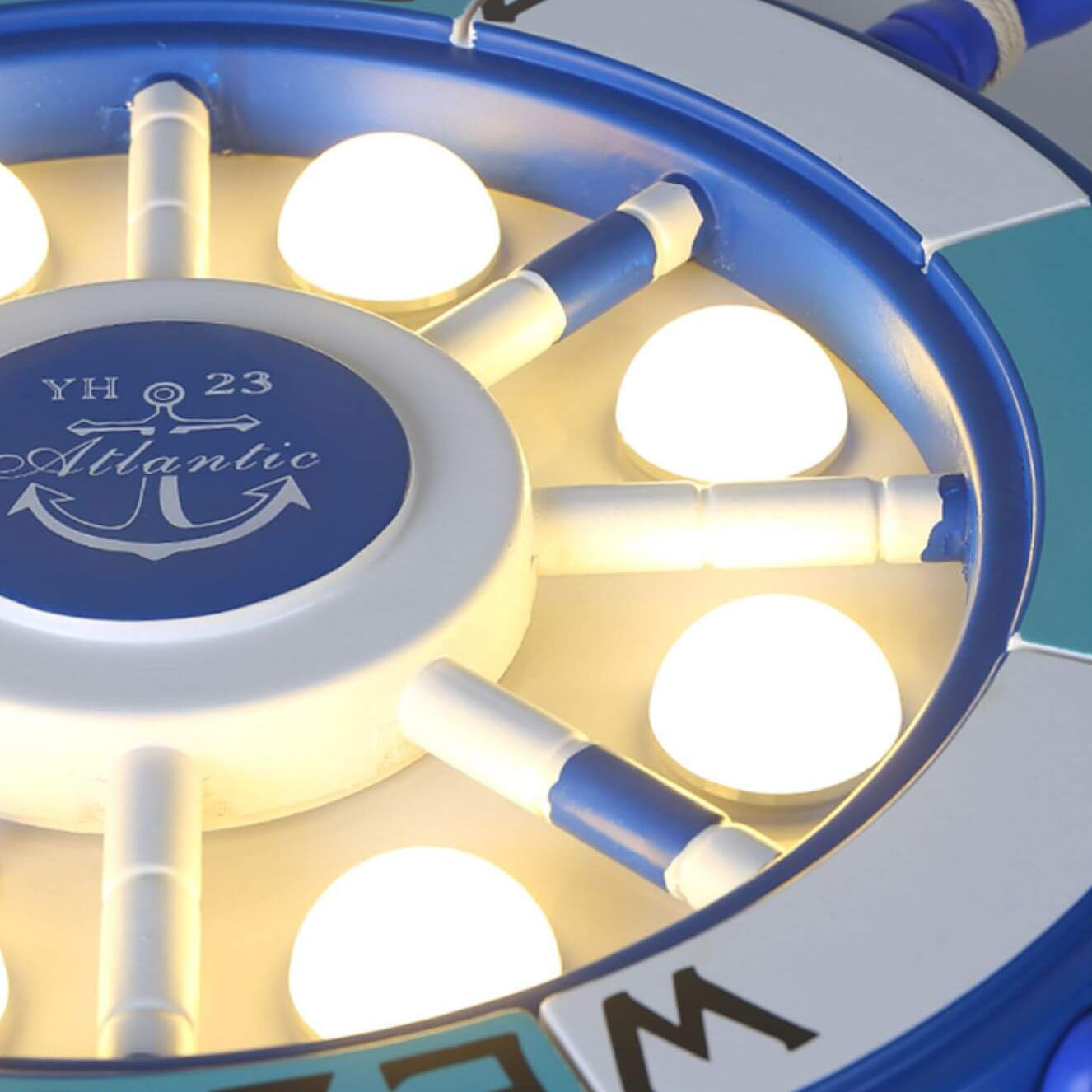 Cartoon Sailboat Helmsman LED Flush Mount Ceiling Light