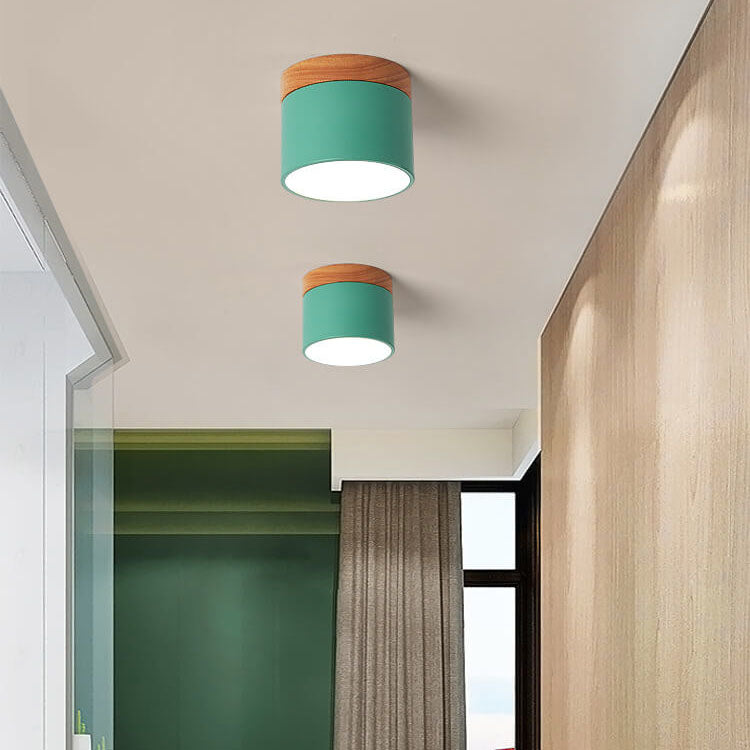 Scandinavian Macaroon LED Flush Mount Ceiling Light - Solid Color Design