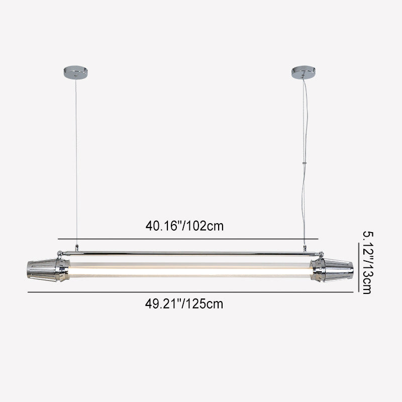 Contemporary Industrial LED Island Chandelier - Strip Aluminum & Acrylic Design for Dining Room