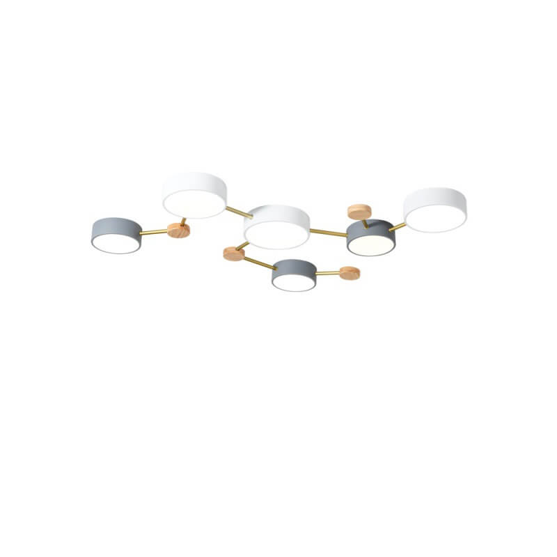 Scandinavian Minimalist Solid Wood Iron LED Flush Mount Light