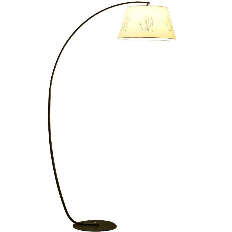 Modern Light Luxury Wrought Iron Curved Cylinder Floor Lamp - 1-Light Stand
