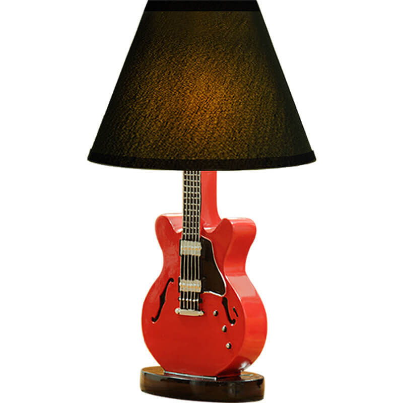 Cartoon Creative Fabric Shade Guitar 1-Light Table Lamp, Unique Children's Bedroom Lighting, Musical Theme Décor, Fun Nursery Lamps, Playful Home Office Lighting, Kid-Friendly Table Lamps, Stylish Modern Lamp for Music Lovers, Vibrant Decorative Lighting