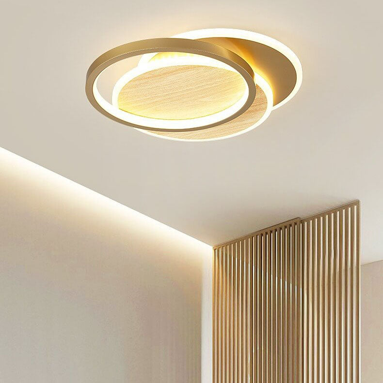 Modern Nordic Wrought Iron Round LED Flush Mount for Living Room