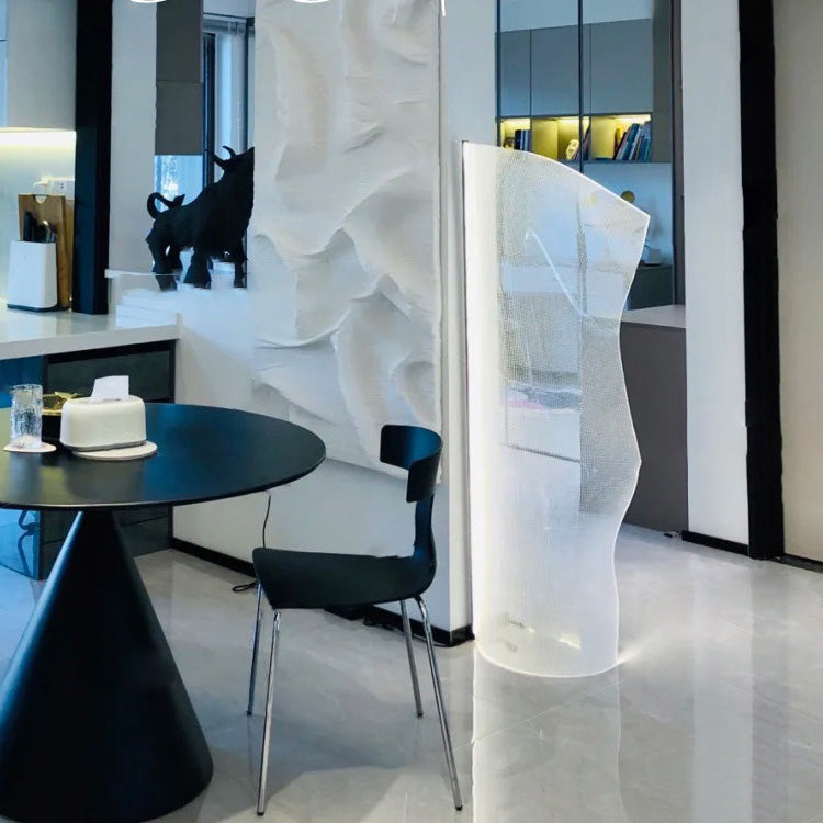 Modern Art Deco Acrylic Aluminum LED Floor Lamp for Living Room  

Transform your living space with this stunning Modern Art Deco floor lamp. Crafted from durable acrylic and aluminum, this irregular-shaped lamp features energy-efficient LED lighting that