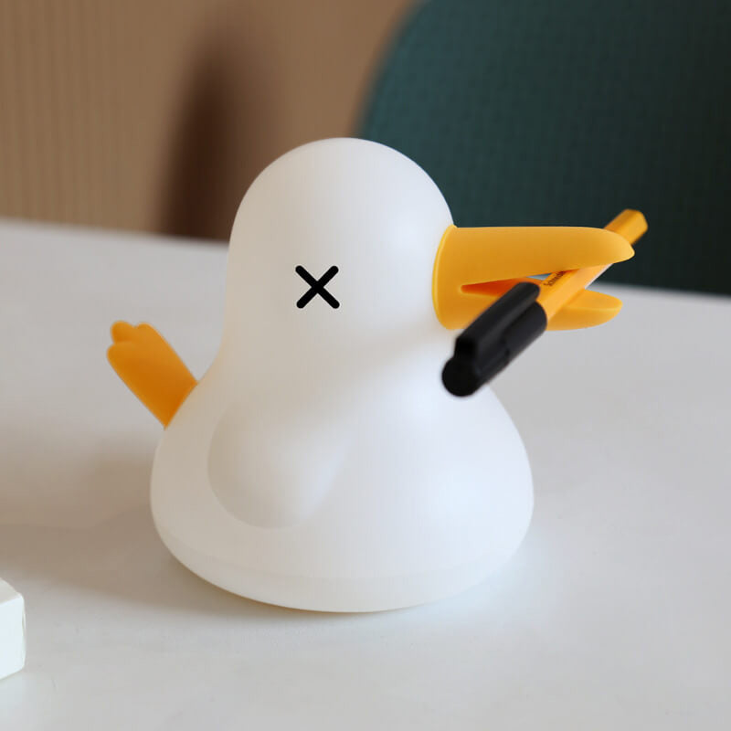 Cartoon Kiwi Bird Silicone Rechargeable Timer Dimmable LED Decorative Table Lamp Cute Nursery Night Light Portable Kids Room Lighting Gift for Children Home Decor Modern Design Battery Operated Adjustable Brightness ребенка освещение