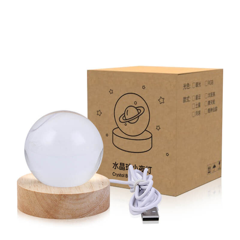 Contemporary Crystal Ball USB LED Night Light Lamp for Bedroom