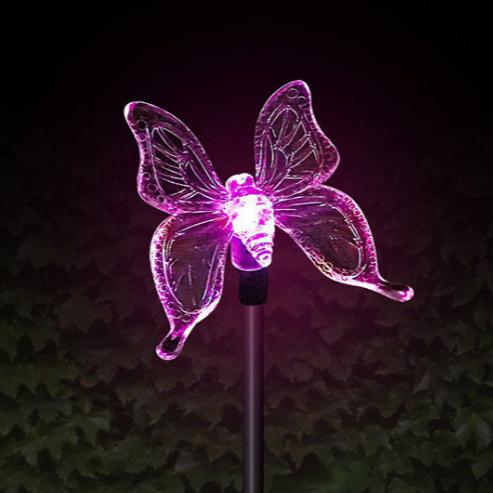 Solar Hummingbird Butterfly Dragonfly Outdoor LED Path Light - Garden Courtyard Decorative Ground Insert Lighting