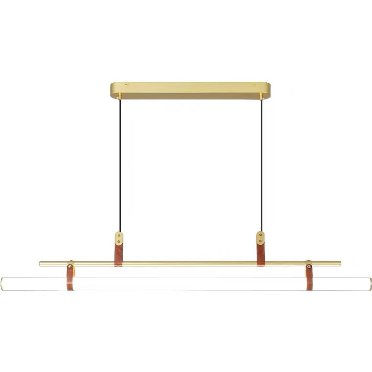 Modern Minimalist LED Island Light Chandelier - Iron, Acrylic & Faux Leather for Living & Dining Rooms