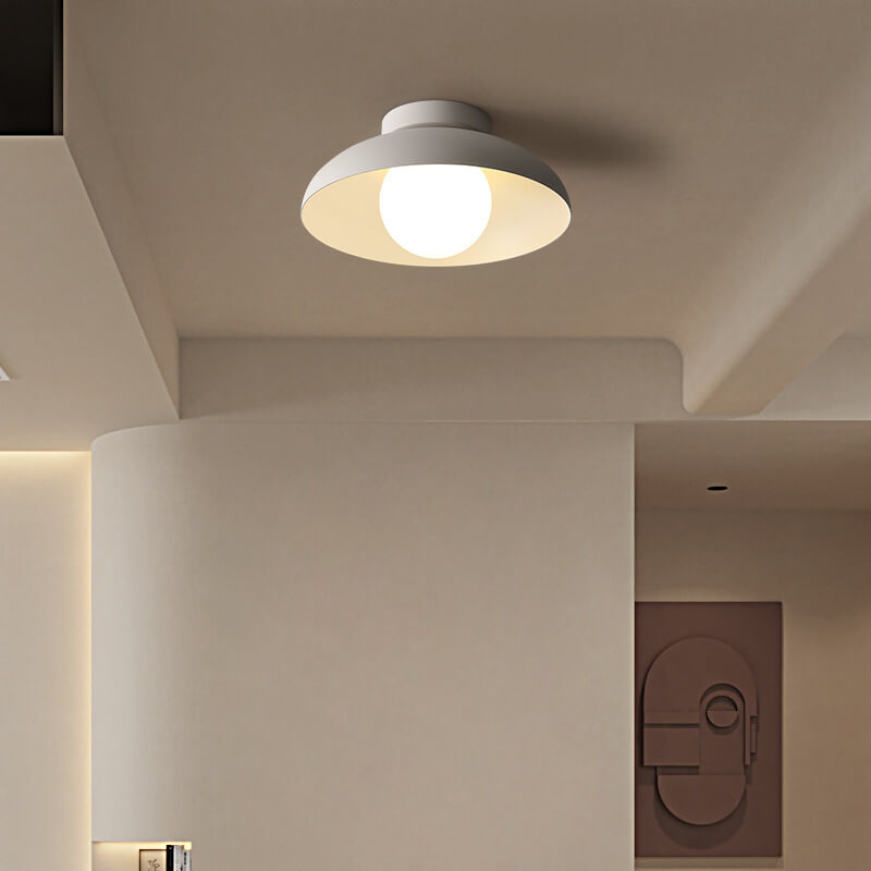 Contemporary Nordic Wabi-Sabi Iron Glass Semi-Flush Mount Light