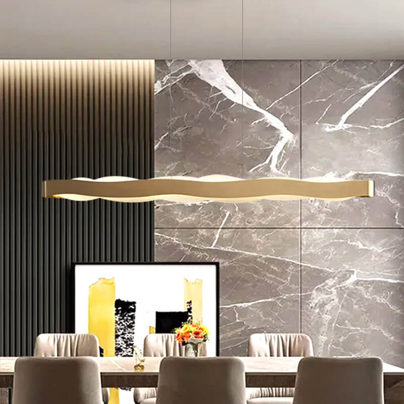 Modern Luxury Stainless Steel LED Chandelier - Long Bar Design with Acrylic Accents for Elegant Lighting
