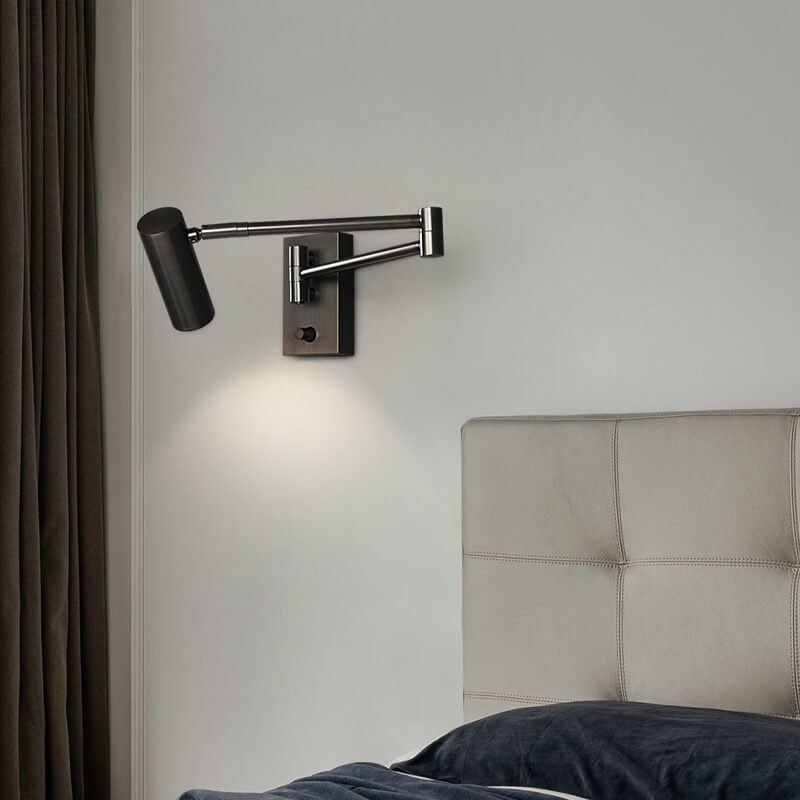 Nordic Luxury Copper Rotatable LED Wall Sconce Lamp for Eye Protection Reading