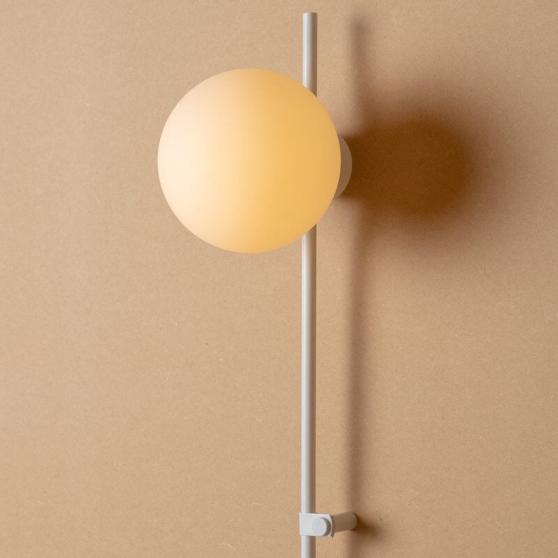 Minimalist Long Pole Glass Globe Wall Sconce Lamp – Modern Lighting Fixture for Home Decor