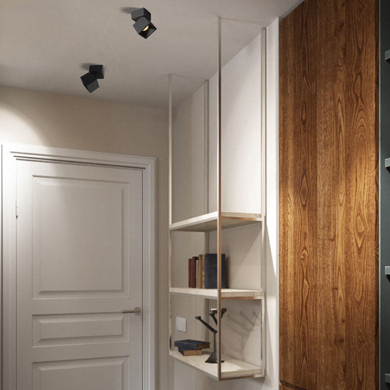 Modern Black & White Foldable LED Semi-Flush Mount Light