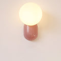 Macaron Cream Resin Glass Ball Wall Sconce Lamp - 1-Light Modern Decor