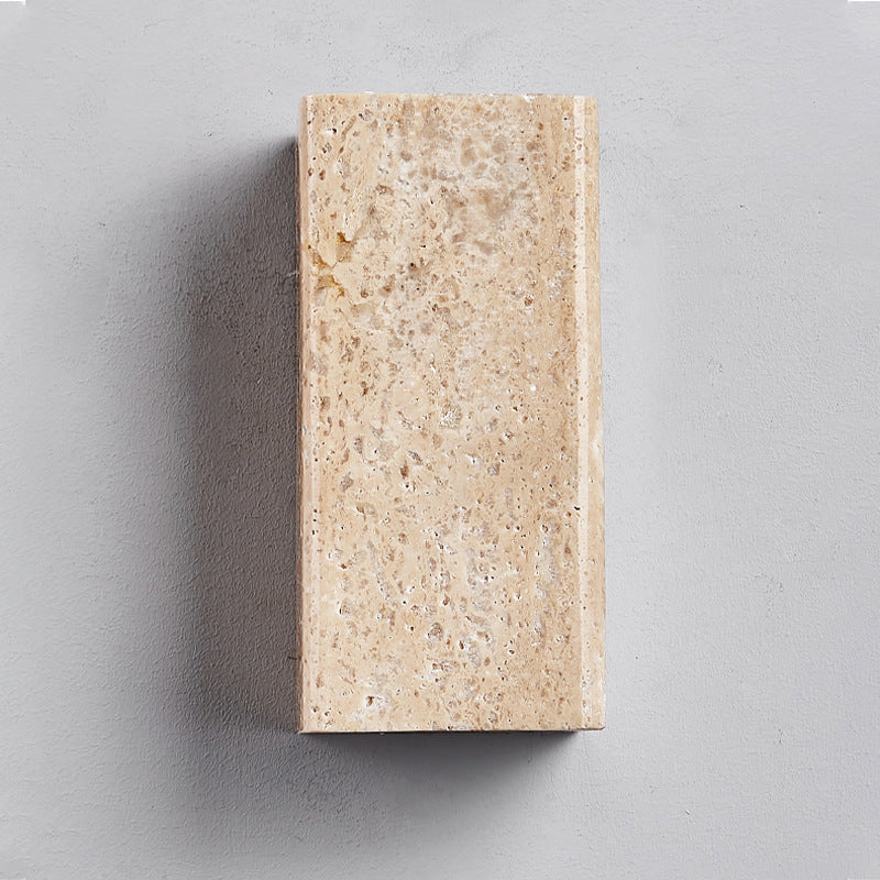 Traditional Japanese Waterproof Yellow Travertine LED Wall Sconce for Hallway