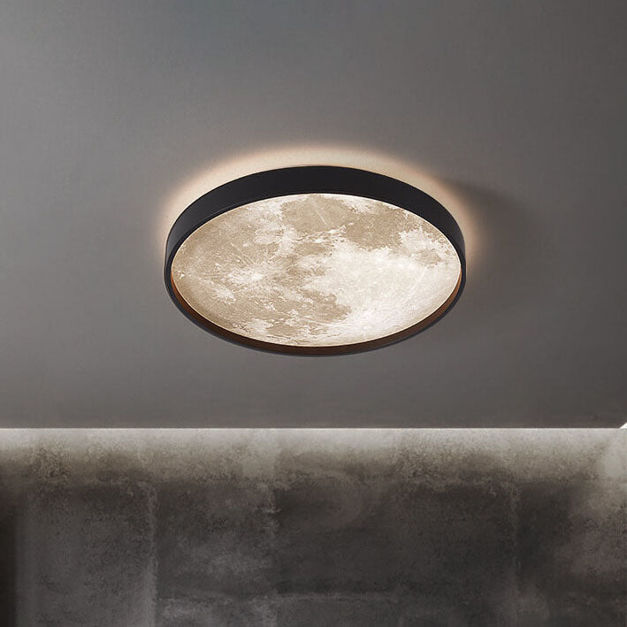 Modern Minimalist Moon LED Flush Mount Ceiling Light for Living Room