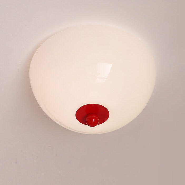 Nordic Minimalist 4-Light Iron Round Glass Shade Flush Mount Ceiling Light