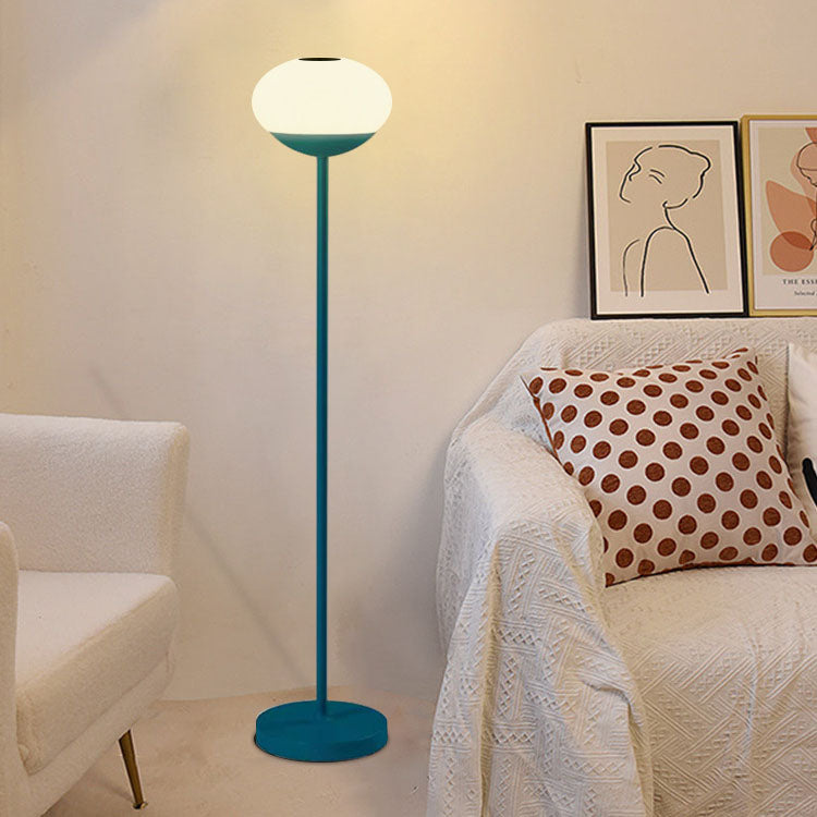 Solar Modern Minimalist Oval LED Outdoor Standing Lamp | Wrought Iron PE Design