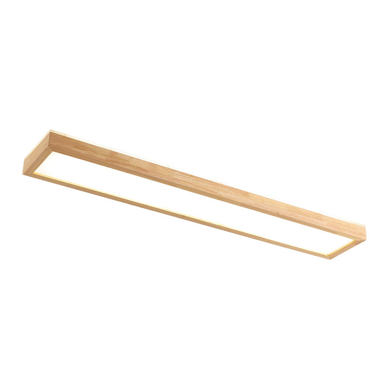 Japanese Minimalist Walnut LED Flush Mount Ceiling Light