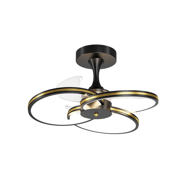 Luxury Acrylic Three Rings LED Flush Mount Fan Light Design