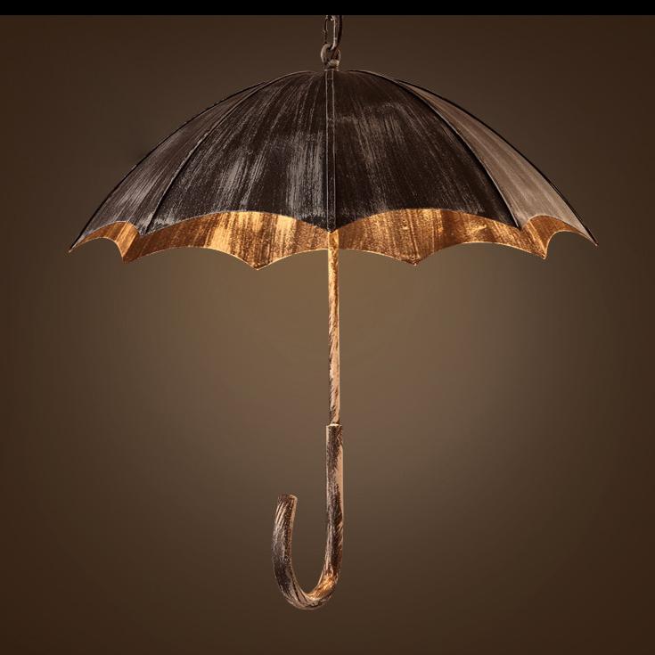 Contemporary Industrial Iron 5-Light Umbrella Chandelier for Living Room