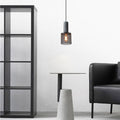 Contemporary Industrial Tapered Cement & Iron Pendant Light - 1-Light for Living Room