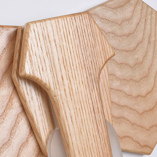 Nordic Solid Wood Elephant LED Wall Sconce Lamp
