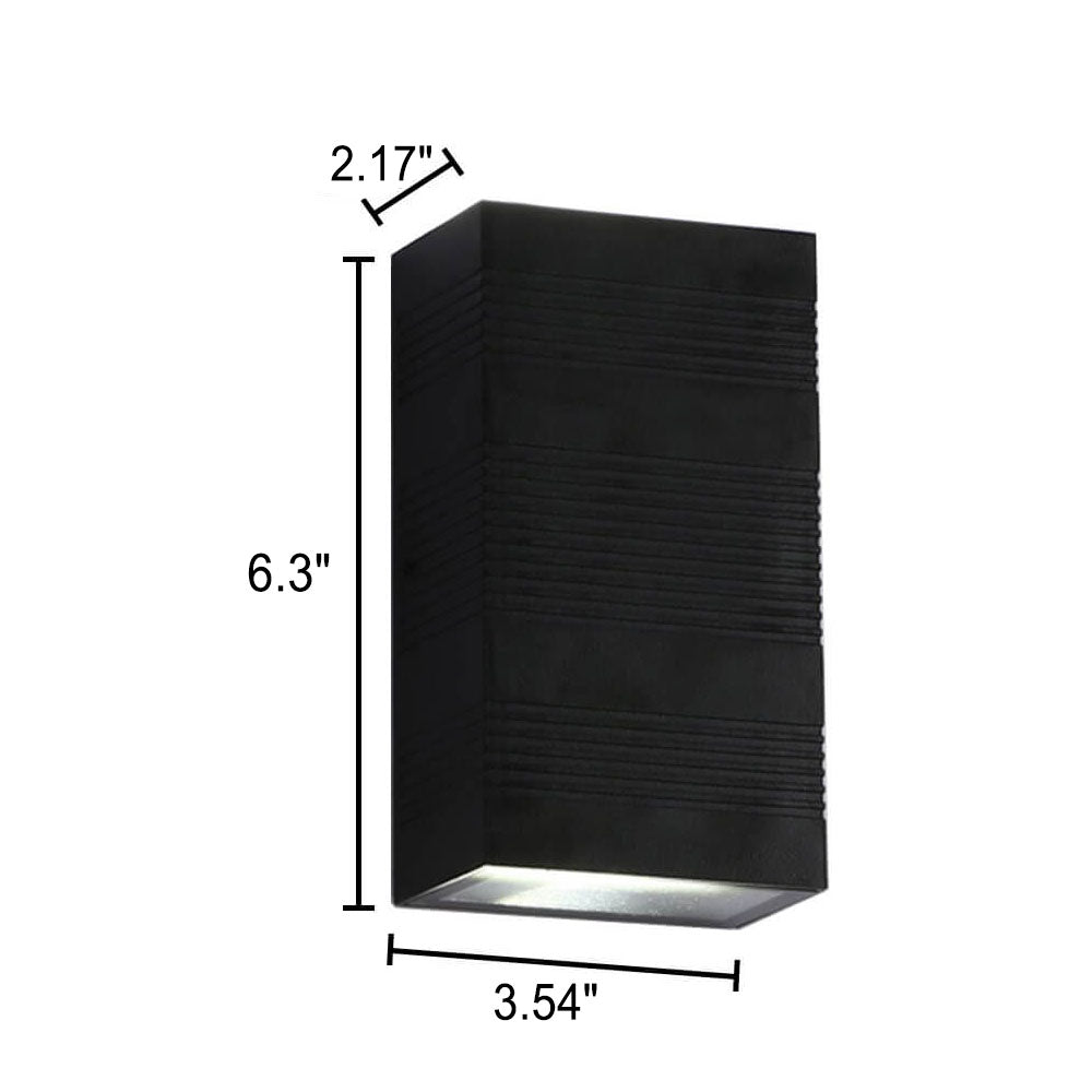 Modern Black Waterproof Aluminum LED Wall Sconce Lamp