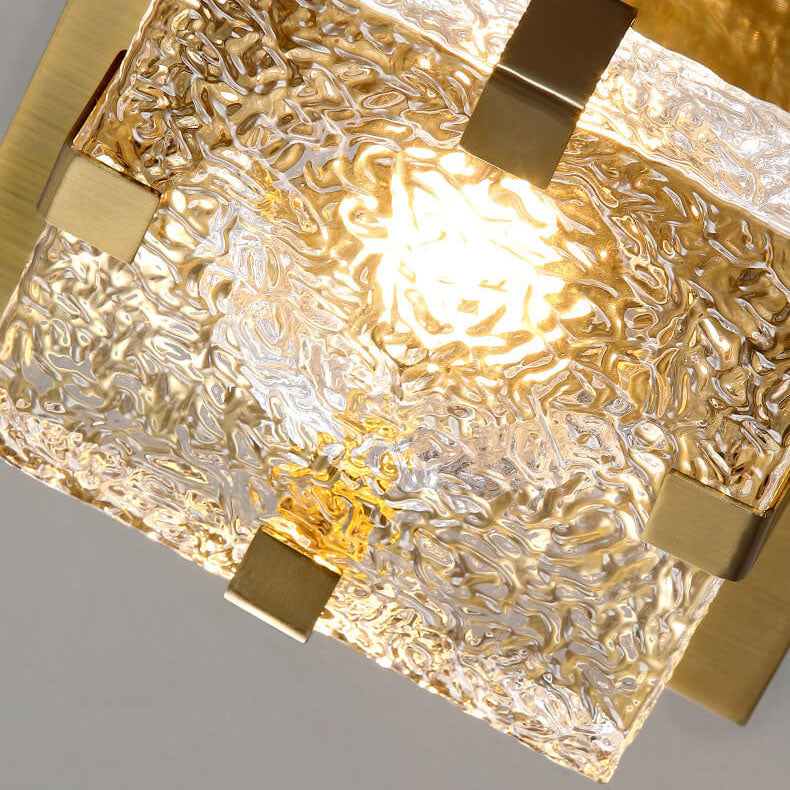 Nordic Luxury Crystal Cube LED Semi-Flush Mount Light