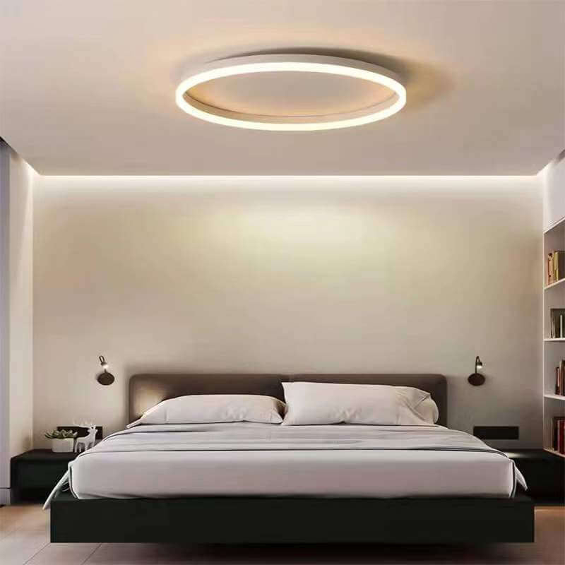Nordic Minimalist Circle Ring LED Flush Mount Ceiling Light - Iron & Acrylic Design