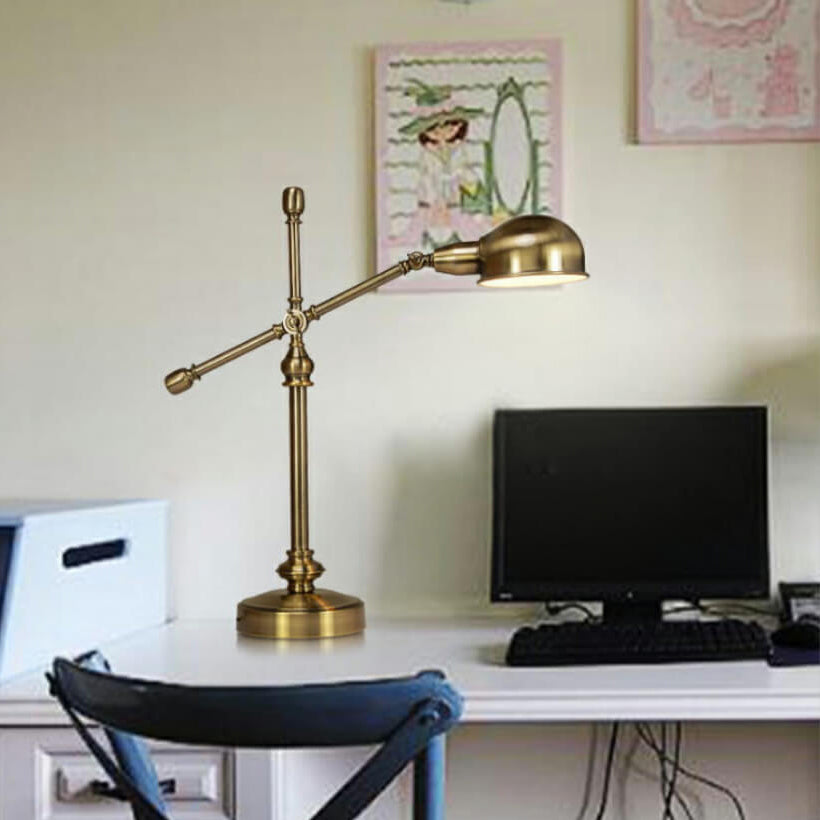 Industrial Iron Eye Protection Table Lamp - 1-Light Design, Modern Vintage Style, Adjustable Height, Home Office Lighting, Desk Lamp with Iron Finish, Ideal for Reading and Task Lighting