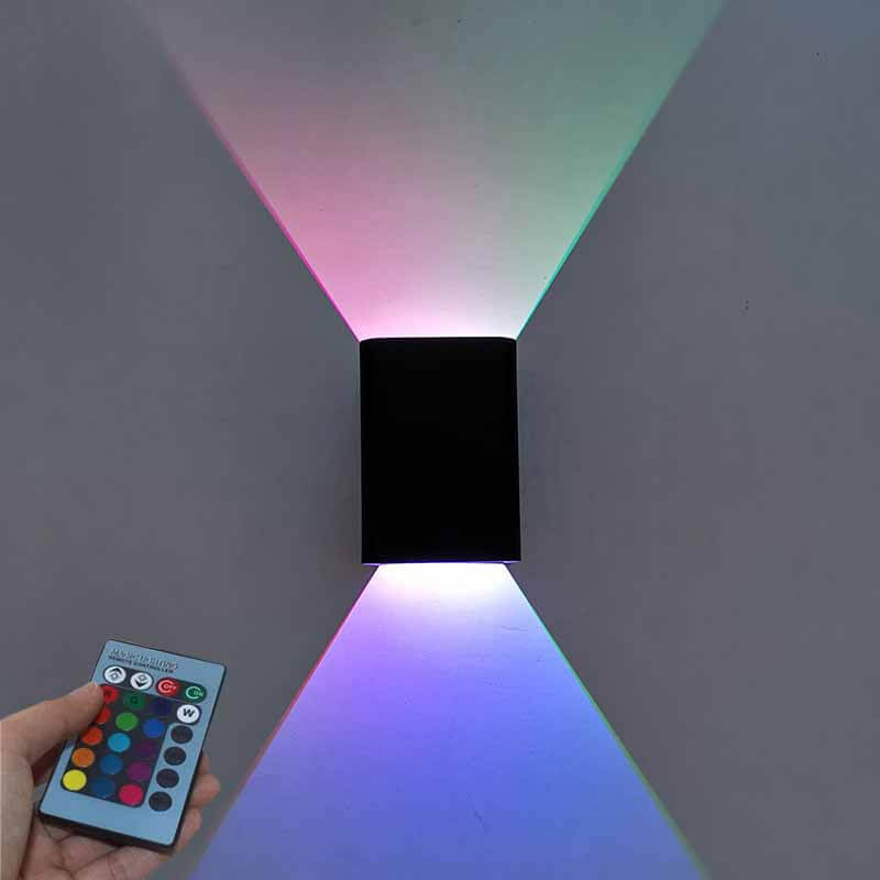 Modern Square Aluminum LED RGB Wall Sconce Lamp with Adjustable Colors and Brightness