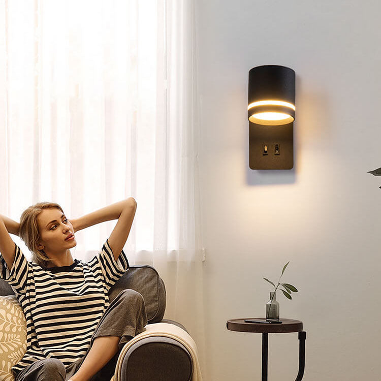 Nordic Iron LED Wall Sconce - Rotatable Spotlight for Living Room & Bedroom