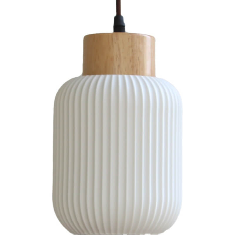 Nordic White Ceramic Cylinder 1-Light Japanese Pendant Light