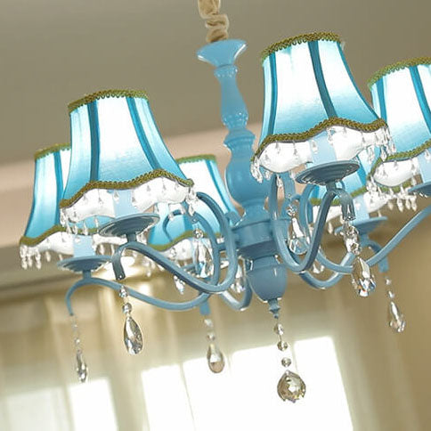 Modern Crystal Cone Iron Chandelier - 5/6/8 Light Fixture for Stylish Home Decor