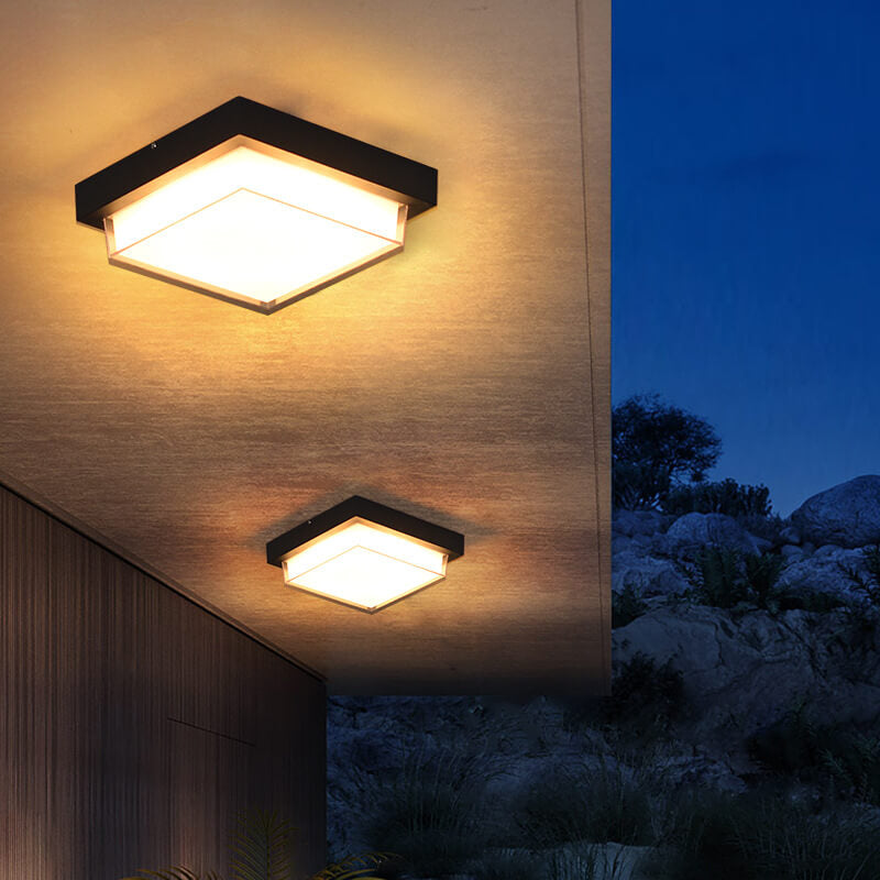 Modern Minimalist Aluminum Acrylic Induction LED Outdoor Flush Mount Light