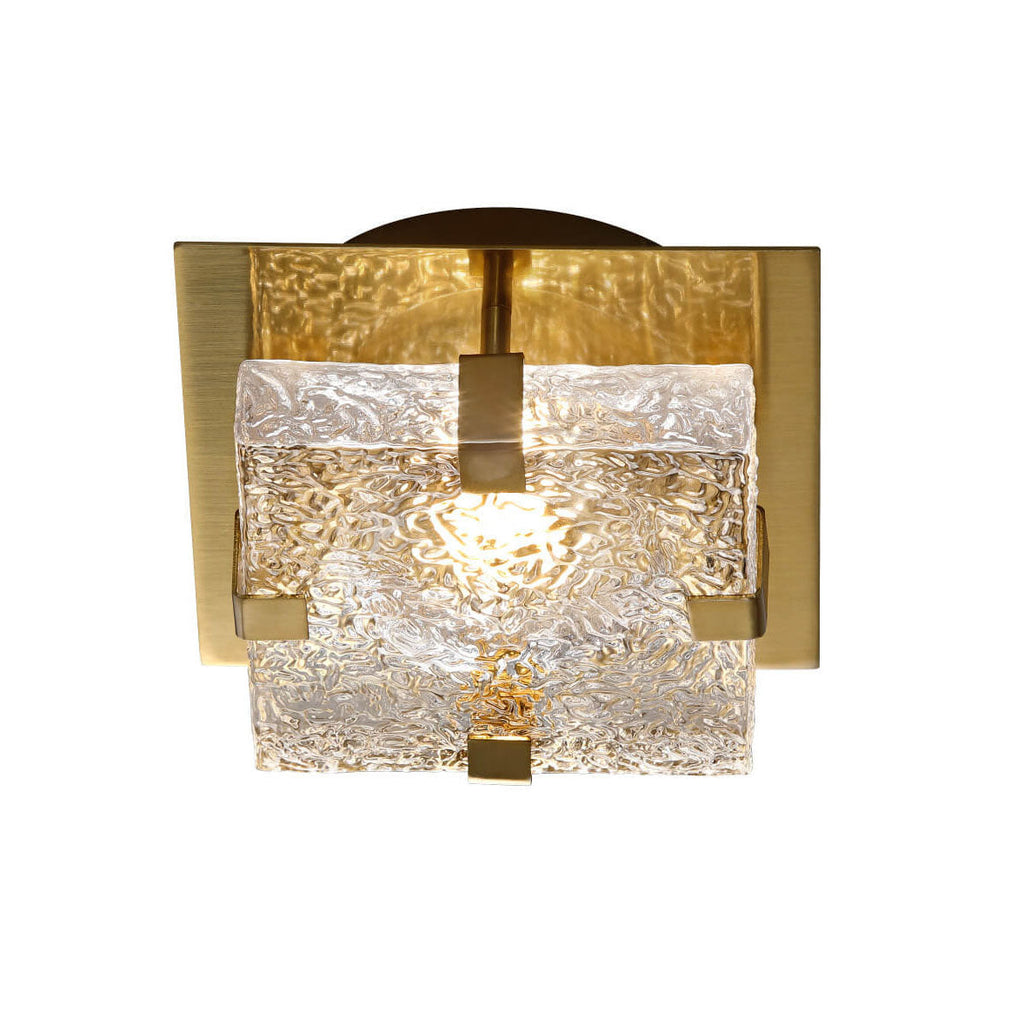 Nordic Luxury Crystal Cube LED Semi-Flush Mount Light