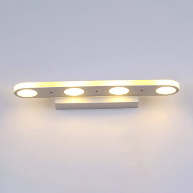 Modern White Oval Acrylic Vanity Light - 4/6 Light Wall Sconce Lamp