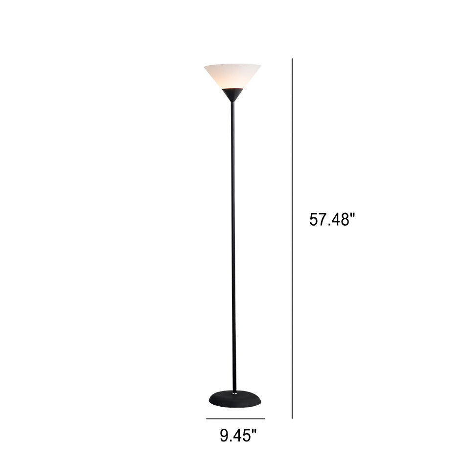 Minimalist Cone Shade Floor Lamp - 1-Light Modern Design, Stylish Lighting for Living Room, Bedroom, and Office