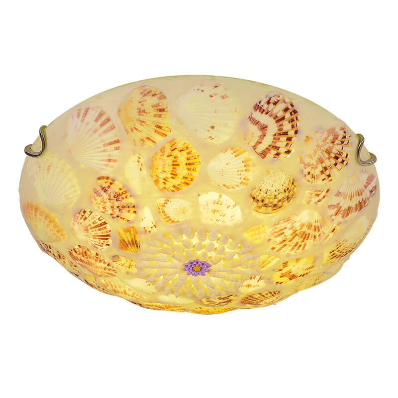 Mediterranean Shell Art LED Flush Mount Ceiling Light