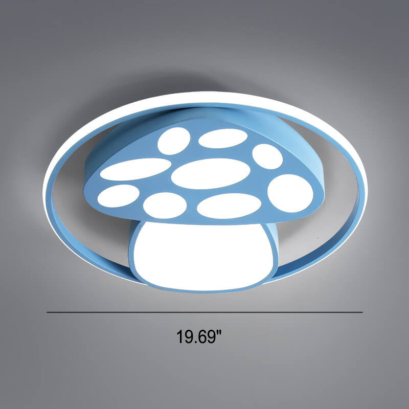 Modern Cartoon Mushroom Circle LED Kids Flush Mount Ceiling Light Creative Nursery Room Lighting Fun Colorful Design Children’s Bedroom Fixture Child-Friendly Indoor Lighting Energy-Efficient LED Ceiling Light Bright Decorative Lighting for Kids Playroom