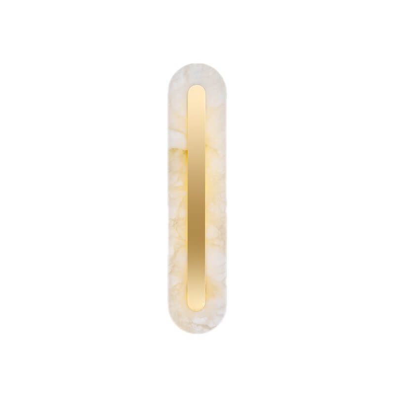Light Luxury Brass Marble LED Wall Sconce - Oval Square Design