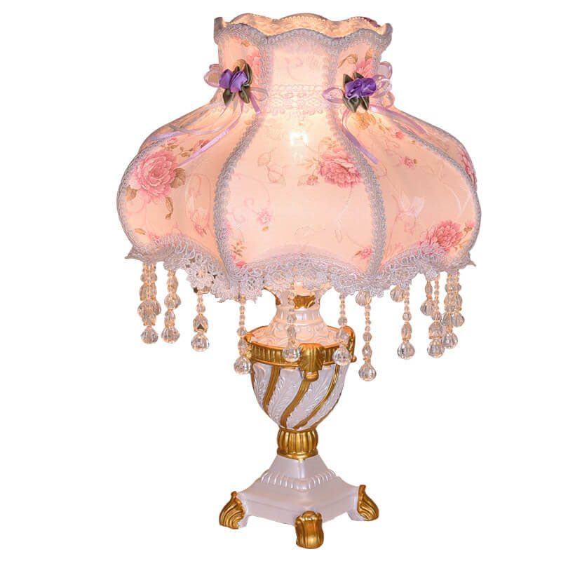 European Luxury Lace Resin Table Lamp - 1-Light Elegance for Home Decor