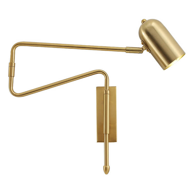 Nordic Iron Cylinder Wall Sconce Lamp - Swing Arm Design for Bedroom