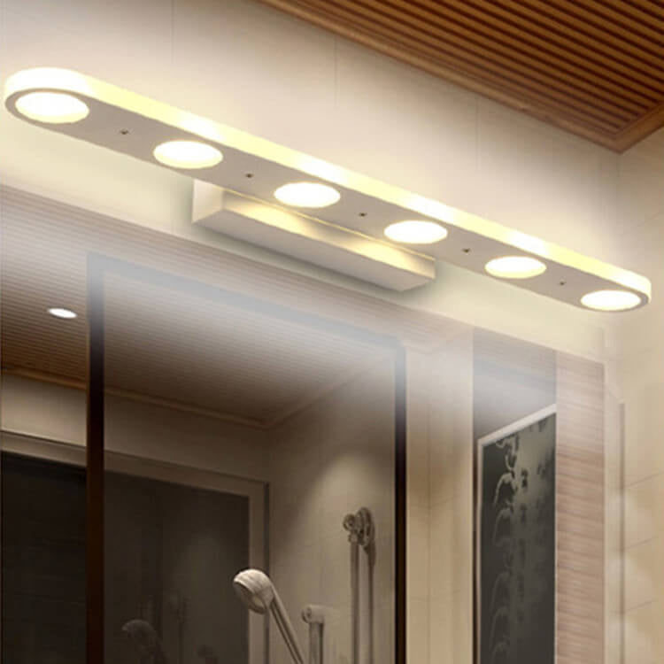 Modern White Oval Acrylic Vanity Light - 4/6 Light Wall Sconce Lamp