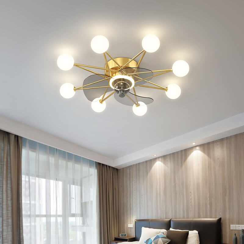 Modern Minimalist Star LED Flush Mount Ceiling Fan Light