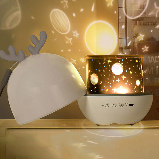 Contemporary Round Rabbit Deer ABS LED Table Lamp for Kids Bedroom Nightlight, Cute Animal Design for Nursery, Eco-Friendly Lighting, Adjustable Brightness, Perfect Birthday Gift for Children